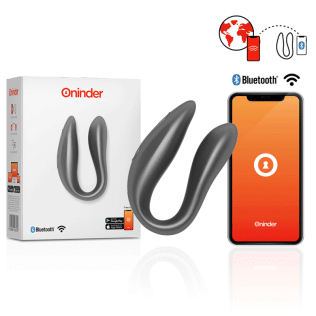 Смарт вибратор для пар черного цвета Oninder DOUBLE PLEASURE