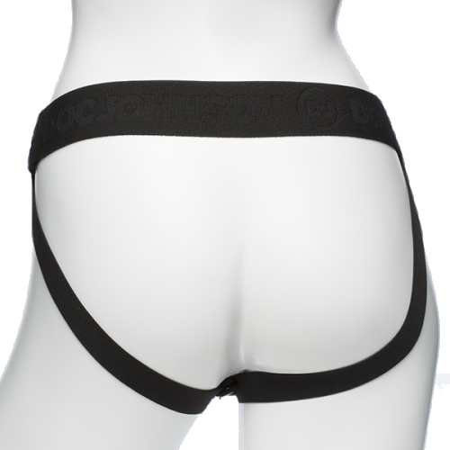 Набор для страпона с вибрацией с тремя силиконовыми насадками Doc Johnson Body Extensions - BE Naughty - Black 10 функций вибрации - 5