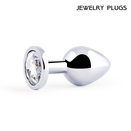 Анальна металева втулка Anal Jewelry Plug з кристалом L 82 мм d 34 мм Вага 90г - 2