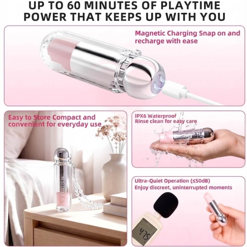 Вакуумный стимулятор в форме губной помады розовый BeYourLover Powder Mist - 8