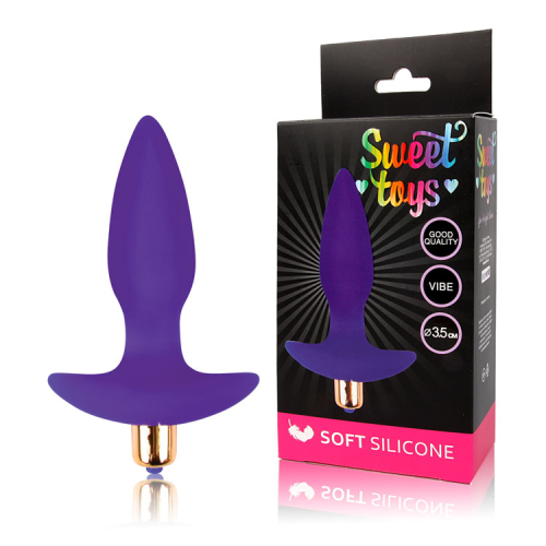 Втулка анальна з вібрацією Sweet Toys L 105 мм d 35 мм, Колір Фіолетовий - 4