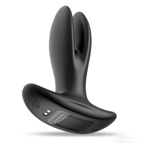 Анальна вібропробка з розсуванням та ПУ Action Pinsy Expandable Butt Plug чорного кольору - 3