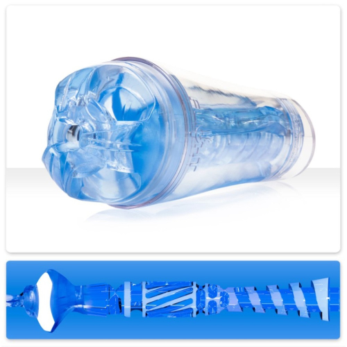 Мастурбатор в колбе анус из киберкожи прозрачного цвета Fleshlight Commander Smooth Case - 1