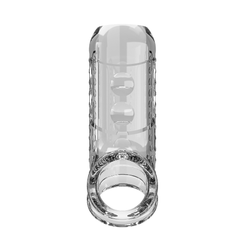 Стимулююча насадка на пеніс із відкритою головкою прозора Lybaile Pretty Love Penis Sleeve Long Clear - 3
