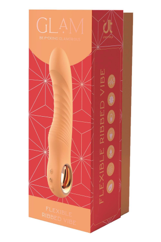 Вибратор ребристый вагинальный и для точки G оранжевого цвета Dream Toys Glam Flexible - 4