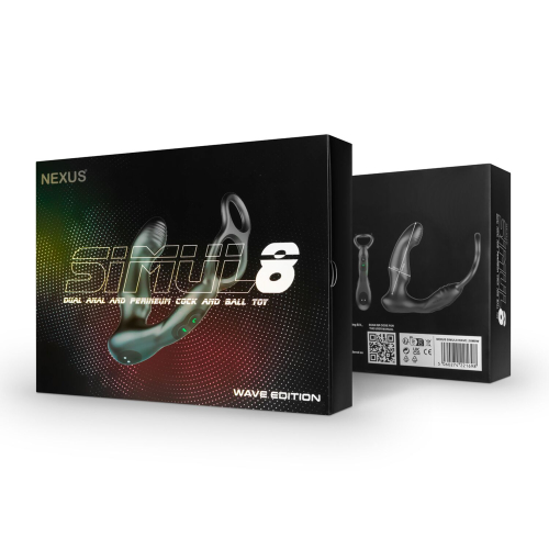 Вибромассажер простаты с эрекционным кольцом черного цвета Nexus SIMUL8 Wave Edition - 7