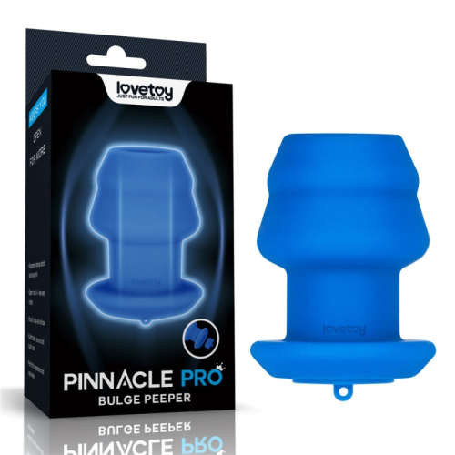 Порожня анальна пробка рельєфна синього кольору Lovetoy Bulge Peeper Silicone Anal Plug - 1