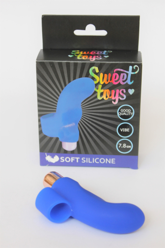 Вибратор для клитора силиконовый на палец SWEET TOYS синий L 7,8 см D 2,3 см - 4
