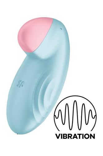 Клиторальный стимулятор с управлением со смартфона голубого цвета Satisfyer Tropical tip - 2
