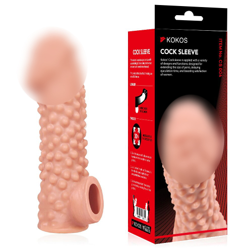 Насадка на член з отвором для мошонки тілесного кольору Kokos Cock Sleeve CS 004 розмір L - 1