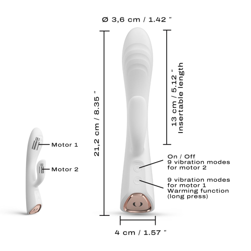 Вибратор с отростком для клитора белого цвета Dorcel FLEXI RABBIT - 5