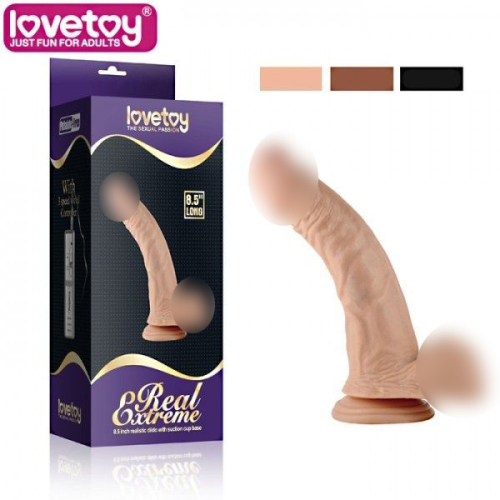 Фалоімітатор силіконовий гнучкий тілесний на присоску Lovetoy - 1