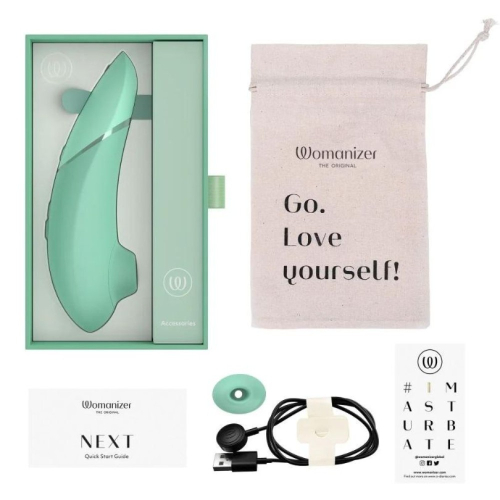 Вакуумний кліторальний стимулятор зеленого кольору Womanizer Next Sage - 14