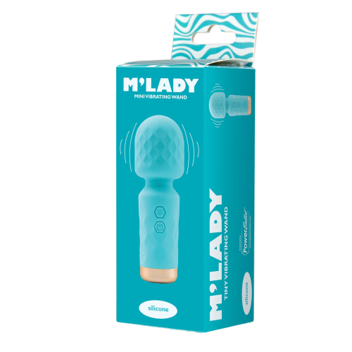 Вибромассажер Ванд мини бирюзовый BMS Factory M’Lady Mini Vibrating Wand - 2