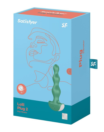 Анальний 12/3, 2 см стимулятор-намистини з двома моторами Satisfyer Lolli-Plug 2 (green) Пробка Лоллі - 6