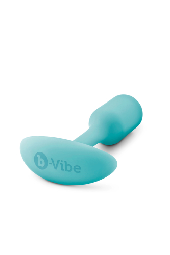 Безшовна силіконова анальна пробка із обтяженням B-Vibe для еротичних ігор зелена - 5
