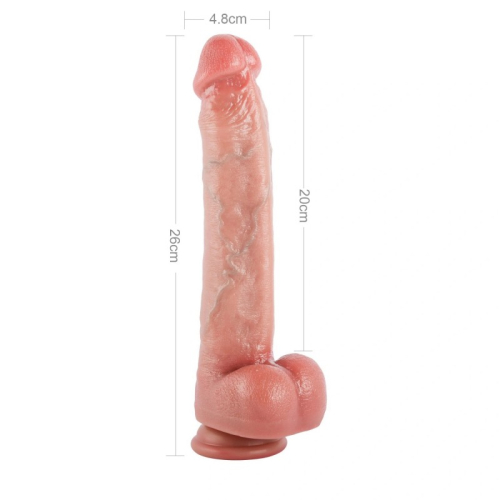 Фалоімітатор реалістичний на присосці силіконовий тілесний Vscnovelty 10.2” Dual-Layered Nature-Feel Silicone - 2