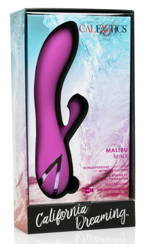 Вібратор-кролик із вакуумним відростком для клітора рожевий CalExotic Malibu Minx - 2