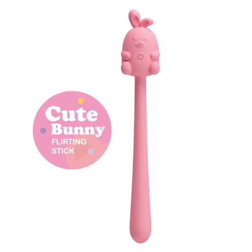 Мінівібратор на паличці гнучкий рожевий LYBAILE Pretty Love Cute Bunny - 2