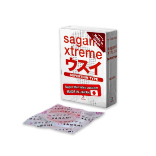 Презервативы ультратонкие прозрачного цвета Sagami superthin 3 штуки