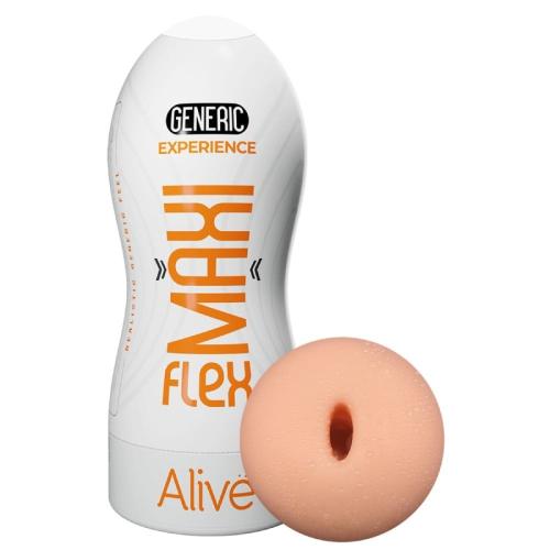 Мастурбатор в колбе вагина бежевый Alive Maxi Flex Generic Experience - 1