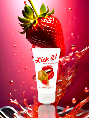Оральный веганский лубрикант со вкусом и ароматом клубники Lick It! 50 мл - 1