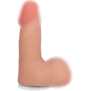 Фалоімітатор реалістичний на знімній присосці тілесний Doc Johnson The Realistic Cock ULTRASKYN - 5 Inch with Balls Vanilla