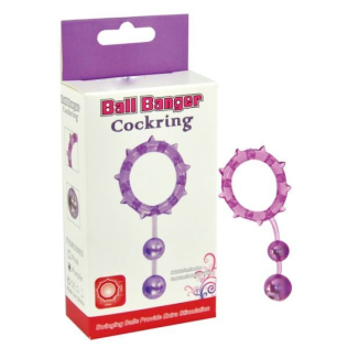 Кольцо эрекционное с 2 утежеляющими шариками Ball Banger Cock Ring