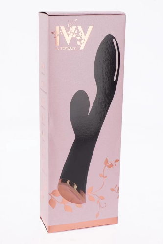 Вибратор с отростком для клитора черного цвета Toy joy - 2