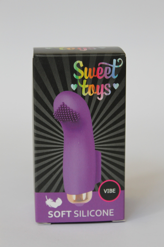 Вибратор силиконовый для клитора с шипиками SWEET TOYS фиолетовый L 7,2 см D 2,2 см на палец - 3