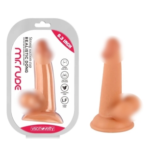 Фаллоимитатор реалистичный на присоске Mr. Rude Realistic Dong Flesh 6.3 телесный