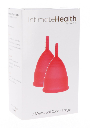 Менструальні чаші червоного кольору Mae B Intimate Health Menstrual Cups 2 штуки - 6