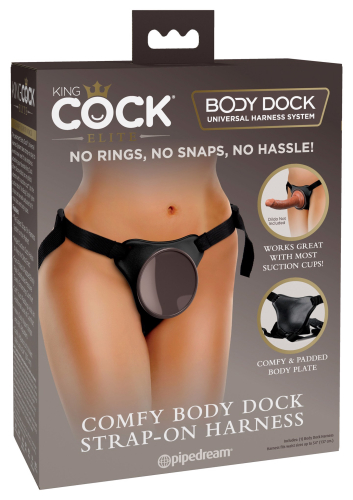 Крепление для страпона вакуумное на ремнях коричневое с черным Pipedream King Cock Elite Body - 8