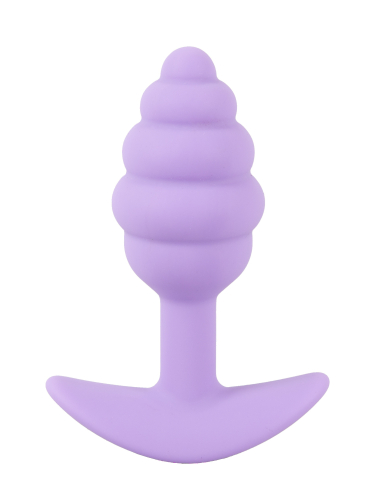 Анальна пробка ребриста фіолетового кольору Soft Silicone Mini Butt Plug - 6