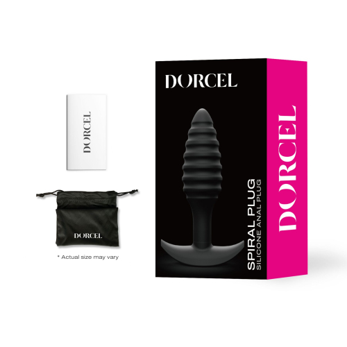 Анальная пробка спиралевидная силиконовая черного цвета Dorcel - 3