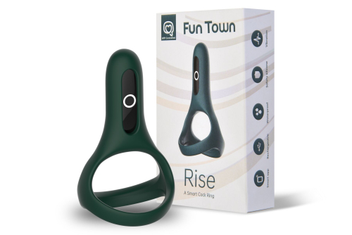 Подвійне ерекційне віброкільце Magic Motion Fun Town Rise Turquoise управління зі смартфона - 1