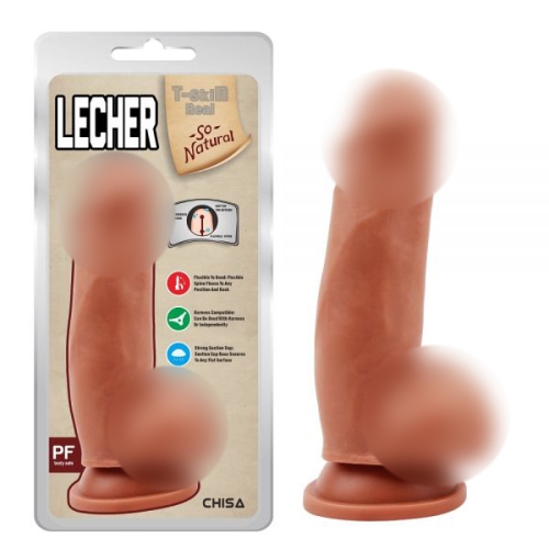 Фалоімітатор реалістичний на присосці гелевий бежевого кольору Chisa Lecher - 1