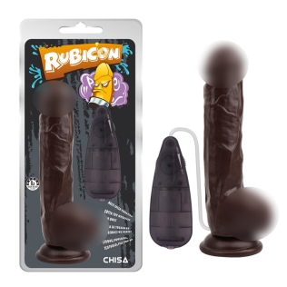 Вибратор реалистичный на присоске коричневого цвета Chisa Rubicon Vibrating Max Dick