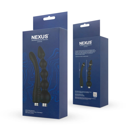 Набор насадок для анального душа черного цвета Nexus Advanced Shower Douche Duo Kit 2 штуки - 9