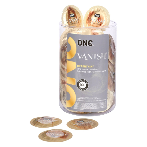 Набір ультратонких презервативів ONE Vanish Hyperthin 100 штук - 1