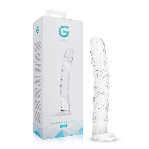 Стеклянный фаллоимитатор прозрачный Gildo Textured Glass Dildo No. 36 - 10