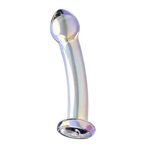 Фалоімітатор скляний для точки G або P блакитного кольору Dream Toys Playboy - 2