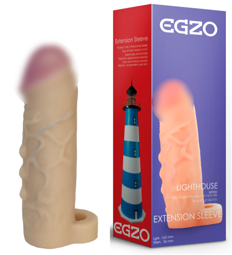 Насадка на член удлиняющая телесного цвета EGZO Ciberskin - 1