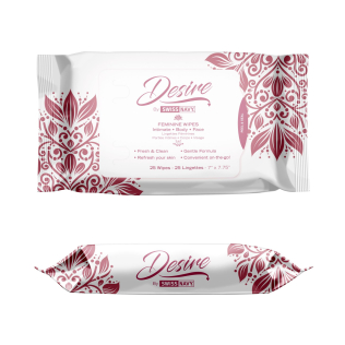 Жіночі очищувальні Серветки для тіла та обличчя Desire by Swiss Navy Feminine Wipes 25 шт