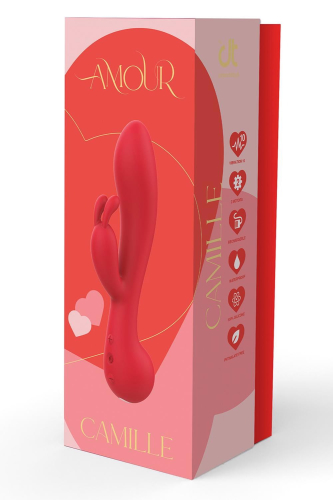 Вібратор вагінальний та з відростком для клітора червоного кольору Dream Toys Amour Camille - 4