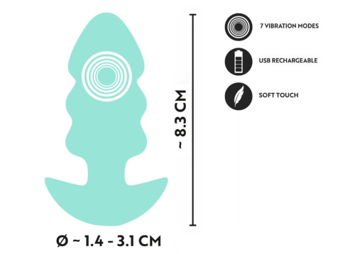 Анальна вібропробка зелена Soft Silicone Vibrating Mini Butt Plug - 2