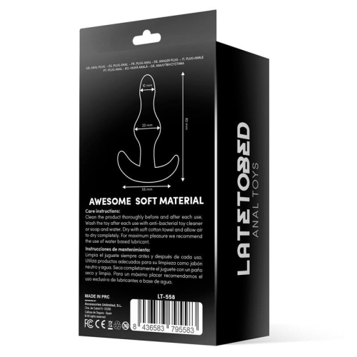 Анальная пробка с якорем черная Latetobed Deen Butt Plug Anchor Base - 3