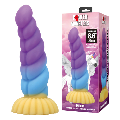 Фаллоимитатор силиконовый на присоске разноцветный Baile Power Monsters Unicorn - 2