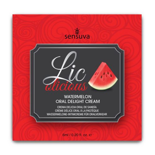 Гель для мінету маслянистий зі смаком кавуна Sensuva Lic o licious 6 мл - 1