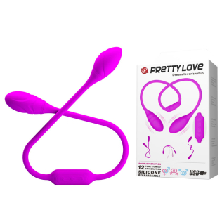 Двосторонній вібратор для пар фіолетовий LYBAILE PRETTY LOVE Dream Lover's Whip